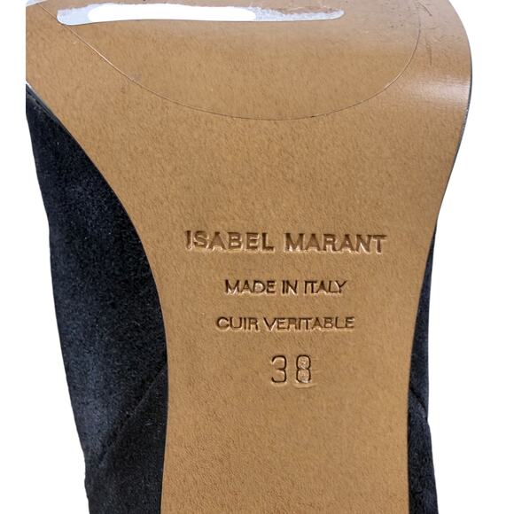 Isabel Marant Riria Suede Slouchy Tall Boots Midnight Blue Size 38 - Picture 12 of 13